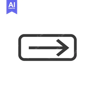 Aset desain premium: Simple Right Arrow Icon in Rounded Rectangle Frame on White Background