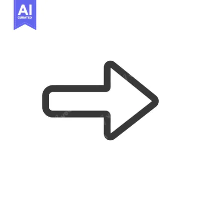 Aset desain premium: Bold Right Arrow Icon: Simple, Modern Navigation Symbol on White Backg