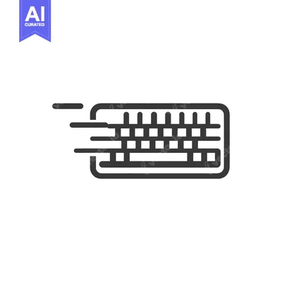 Aset desain premium: Fast Keyboard Icon: Streamlined Design for Speed and Efficiency