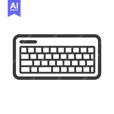 Aset premium populer: Minimalist Keyboard Icon: Clean Lines, Modern Design, Technology Symbo