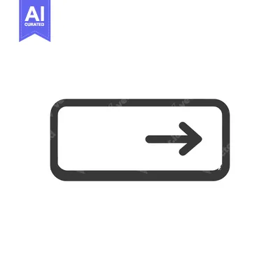 Aset premium populer: Simple Right Arrow in Rounded Rectangle, Dark Gray on White