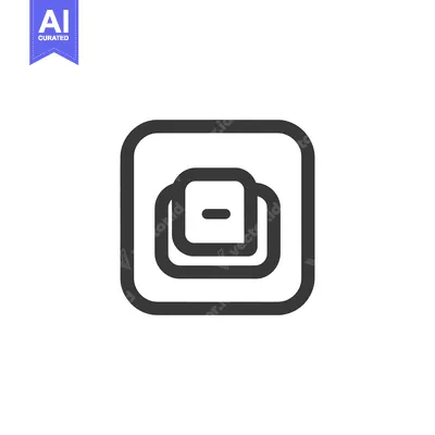 Minimalist Subtract Icon: Bold Outline, Rounded Square, Clean Design