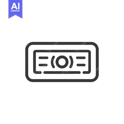 Aset premium populer: Minimalist Icon of a Rectangular Object with Lines and Circle