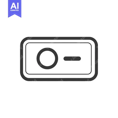 Aset premium populer: Minimalist Toggle Switch Icon: Circle and Dash in Rounded Rectangle