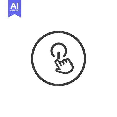 Aset premium populer: Power Button Activation: Hand Gesture Icon in Circular Frame, Minimali