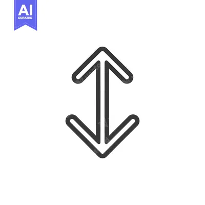 Aset desain premium: Up and Down Arrow Icon, Directional Symbol, Isolated on White Backgrou