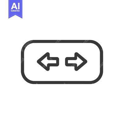 Premium design asset: Horizontal Arrows Icon in Rounded Rectangle Frame, Directional Symbol
