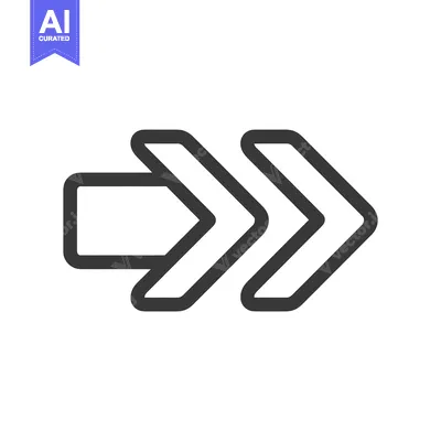 Aset premium populer: Bold Double Arrow Icon: Directional Symbol with Modern Design on White