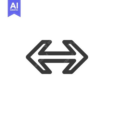 Premium design asset: Bold Two-Way Arrow Icon: Directional Symbol on White Background