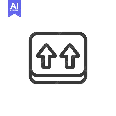 Aset premium populer: Fragile Package Icon: Double Upward Arrows in Rounded Square Outline