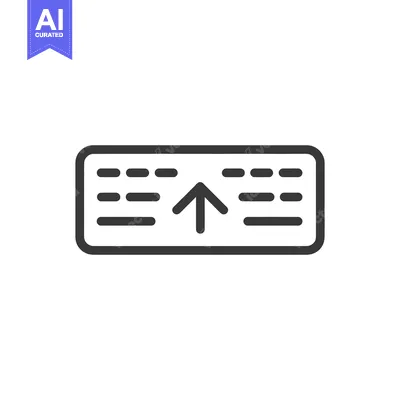 Aset desain premium: Minimalist Upload Icon: Arrow Pointing Up with Horizontal Lines in Rou