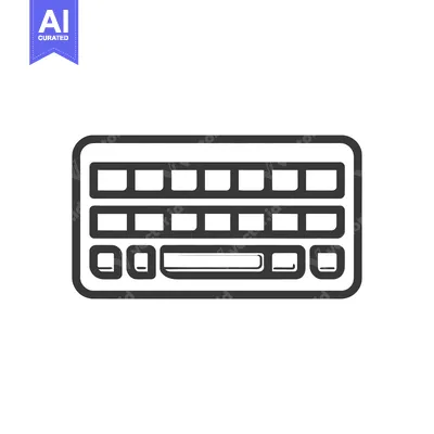 Premium design asset: Minimalist Keyboard Icon: Clean Vector Outline on White Background