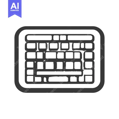 Popular premium asset: Distressed Keyboard Icon: Grunge Style, Bold Outline, Isolated on Whit