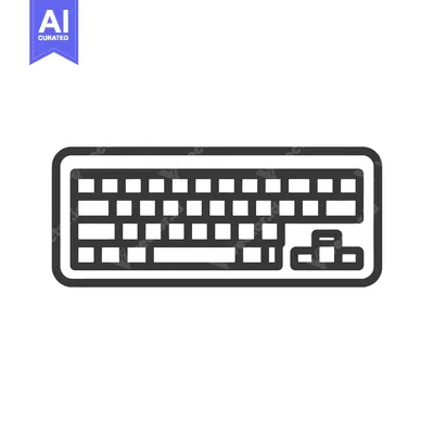 Aset premium populer: Minimalist Keyboard Icon: Clean Line Art for Technology and Communicat