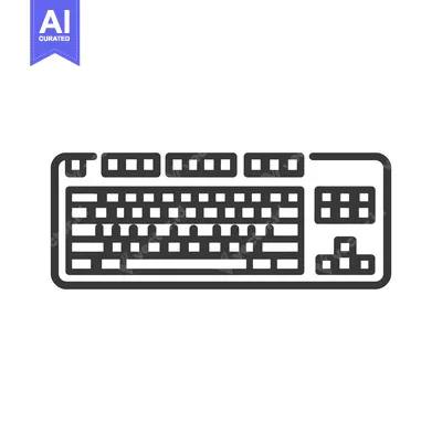 Aset premium populer: Minimalist Keyboard Icon: Clean, Bold Line Art for Interface Design