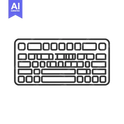 Aset premium populer: Minimalist Keyboard Outline: Clean Vector Illustration for Technology