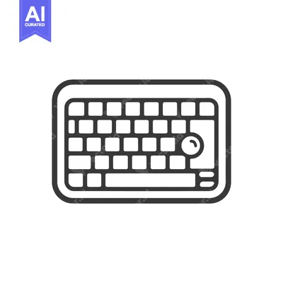 Aset premium populer: Stylized Keyboard Icon with Trackball, Bold Outline, Minimalist Design