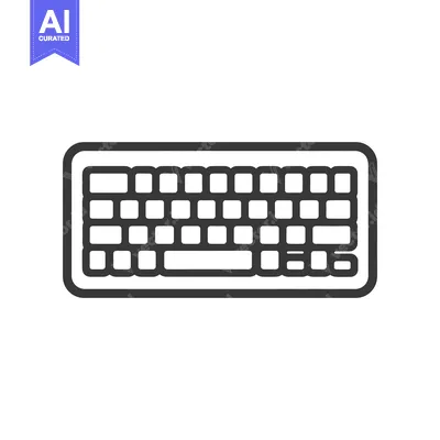 Aset premium populer: Minimalist Keyboard Icon: Clean Line Art Design on White Background