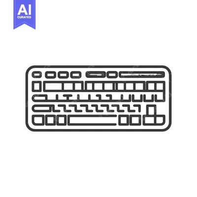 Premium design asset: Minimalist Keyboard Icon: Clean Line Art for Interface Design, Technol