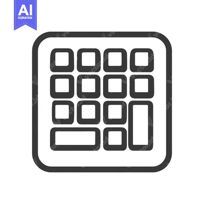 Aset premium populer: Stylized Calculator Icon with Rounded Squares and Rectangular Button