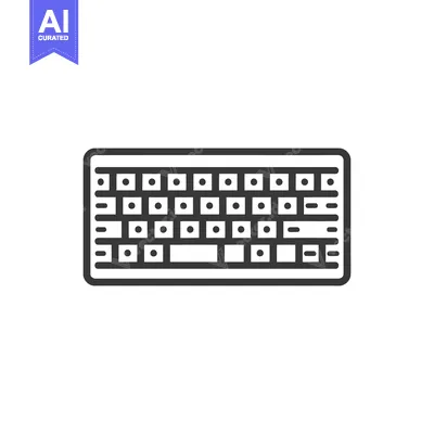 Aset desain premium: Outlined illustration depicting a computer keyboard with keys visible