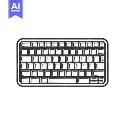 Aset desain premium: A stylized illustration depicting a computer keyboard with keys