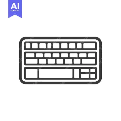 Aset premium populer: A basic black and white outline illustration of a keyboard device