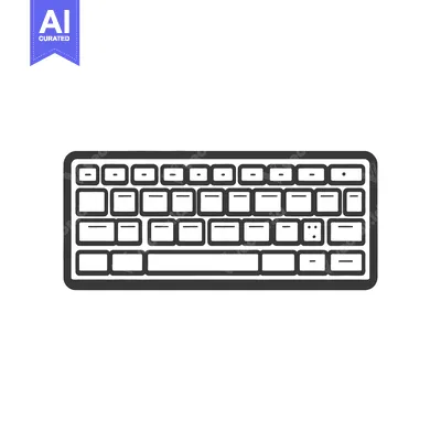 Aset premium populer: A stylized black and white outline of a computer keyboard