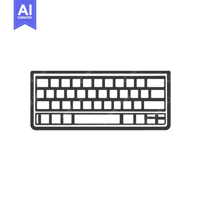 Aset desain premium: A black and white outline of a computer keyboard graphic