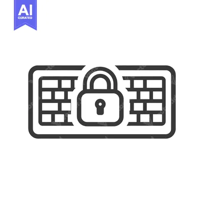 Aset premium populer: Secure Firewall: Padlock Symbolizing Network Security on Brick Wall