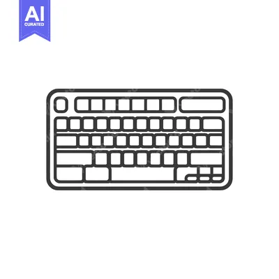 Aset premium populer: Minimalist Keyboard Icon: Clean Line Art for Interface Design and Tech