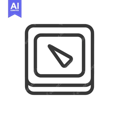 Aset desain premium: Minimalist Compass Icon: Navigation Tool in Bold Outline Style