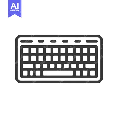 Aset premium populer: Minimalist Keyboard Icon: Clean, Rounded Design for Interface and Tech