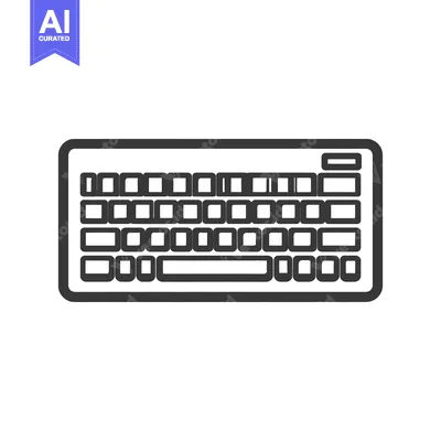 Aset desain premium: Minimalist Keyboard Icon: Clean, Modern, and User-Friendly Design