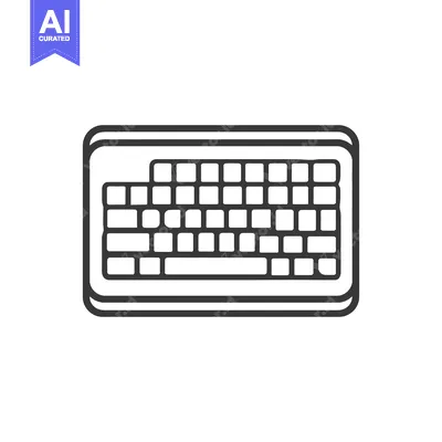 Aset premium populer: Minimalist Keyboard Icon: Clean Lines, Modern Design, Technology Symbo