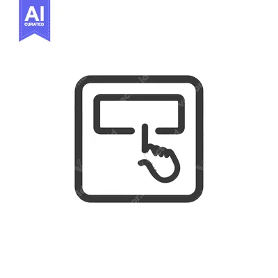 Aset desain premium: Touch Screen Icon: Finger Interacting with Digital Interface, Minimali