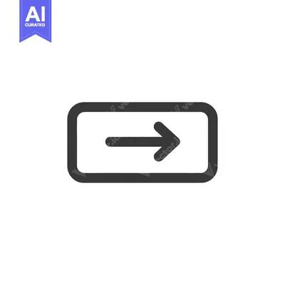Premium design asset: Simple Right Arrow in Rounded Rectangle, Isolated on White Background,