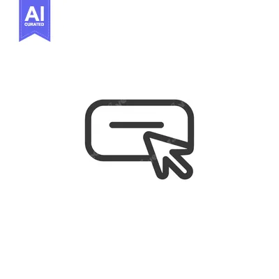 Aset desain premium: Clickable Button Icon: Cursor Hovering Over Interactive Element, Minim