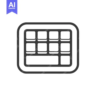 Aset premium populer: Minimalist Keyboard Icon: Rounded Keys and Bold Outline Design