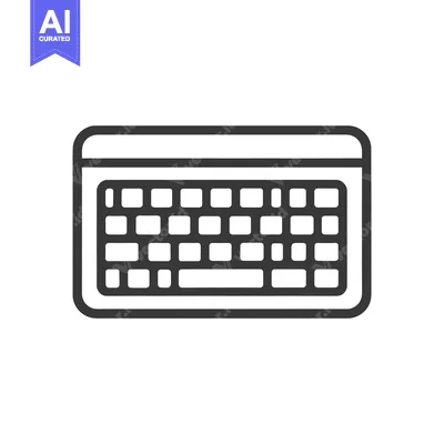 Aset desain premium: Minimalist Keyboard Icon: Clean, Bold Line Art for Interface Design