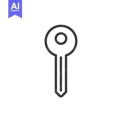 Premium design asset: Simple Key Icon: Minimalist Design on White Background