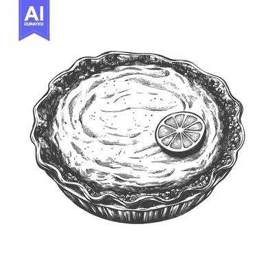 Aset desain premium: A Hand Drawn Illustration Of Lemon Tart