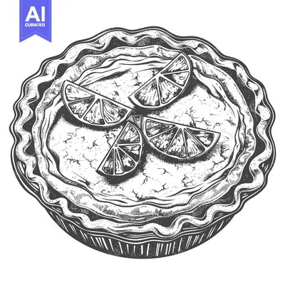 Aset premium populer: Delicious Lime Tart Pastry Dessert Illustration
