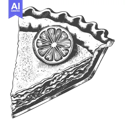 Aset desain premium: A Slice Of Lemon Pie Delicious Dessert Treat