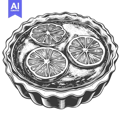 Aset premium populer: A Delicious Lemon Tart with Three Slices