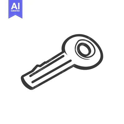 Popular premium asset: A simple black and white illustration of a common key design