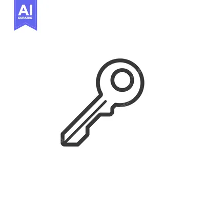 Popular premium asset: Minimalist Key Icon: Bold Outline on White Background, Security Concep