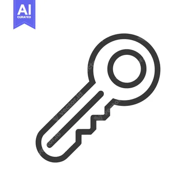 Aset desain premium: Minimalist Key Icon: Security, Access, and Unlock Symbolism