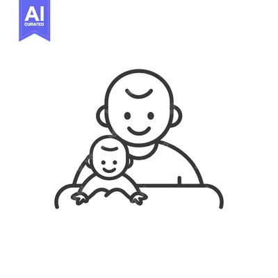 Aset premium populer: A parent holding and smiling with their young infant child