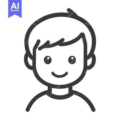 Popular premium asset: A simple line art illustration of a smiling young person